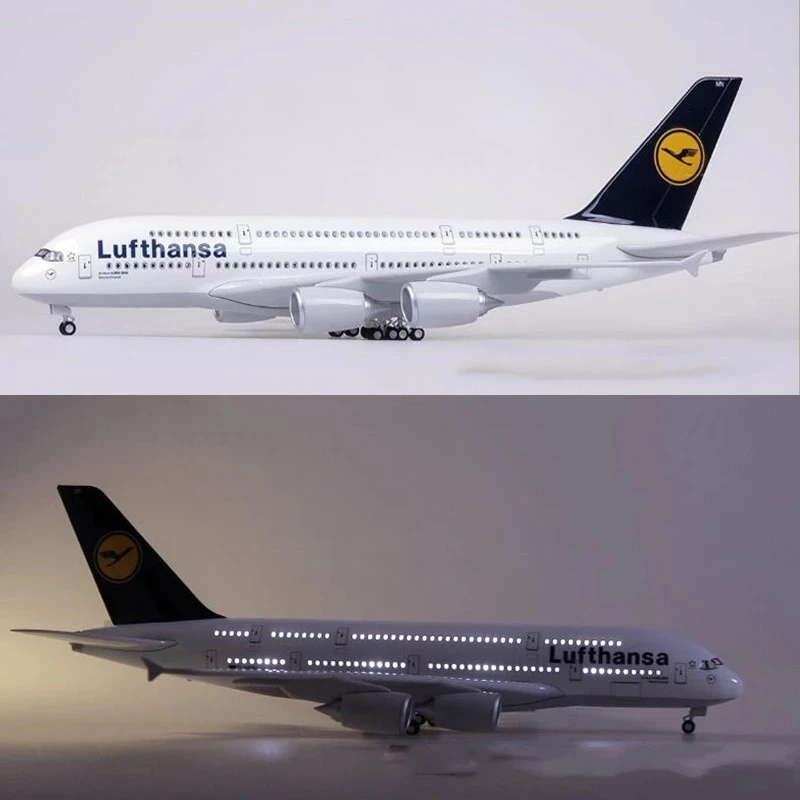 Масштаб 1/160 50,5 СМ Модель самолета Авиакомпании Airbus 380 A380 Lufthansa с легкими колесами, Отлитыми под давлением из Пластиковой смолы, для коллекции