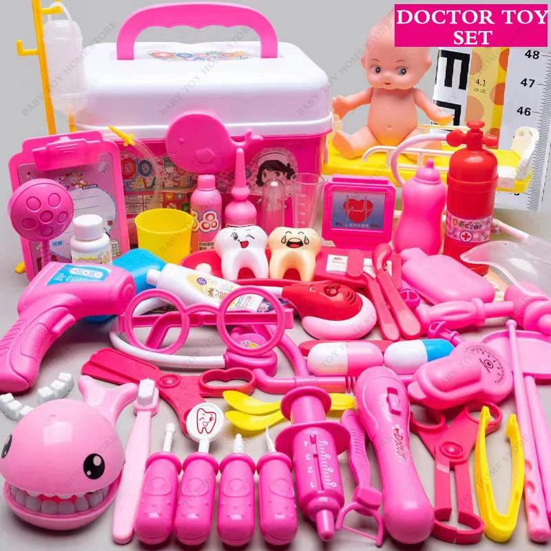 Медицинский набор для детей 71 шт. Оборудование для ролевых игр с доктором Набор игрушечных стетоскопов с ящиком для хранения