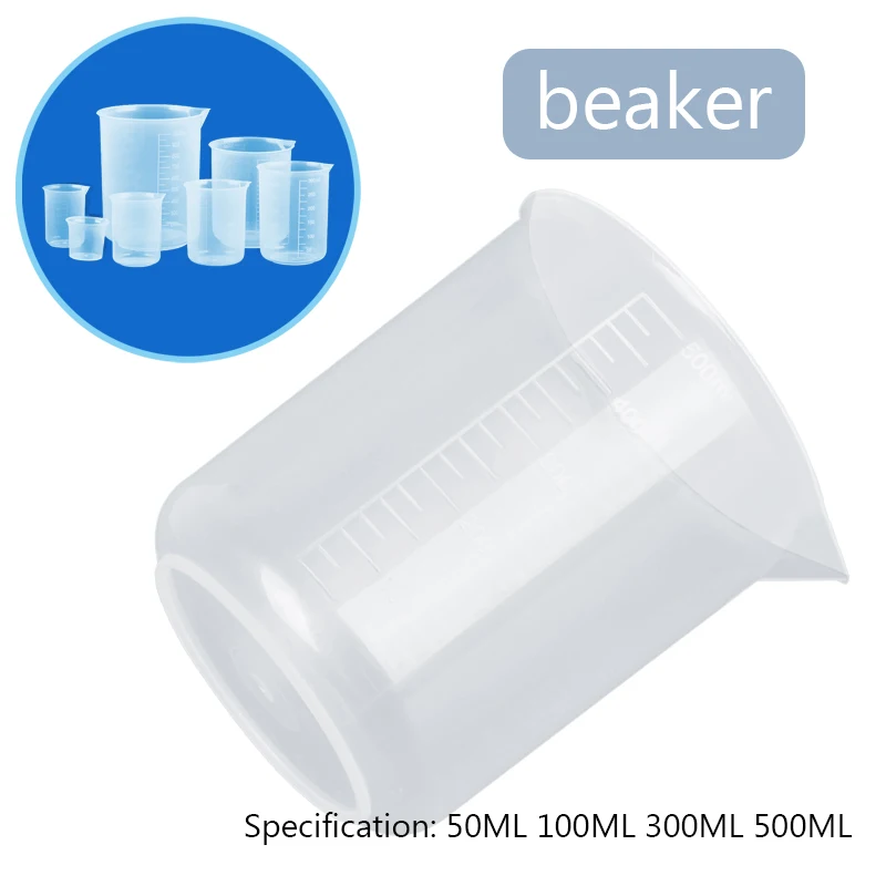 Мерный стакан Прозрачный пластиковый лабораторный стакан для градуированной жидкости лабораторные весы Контейнер