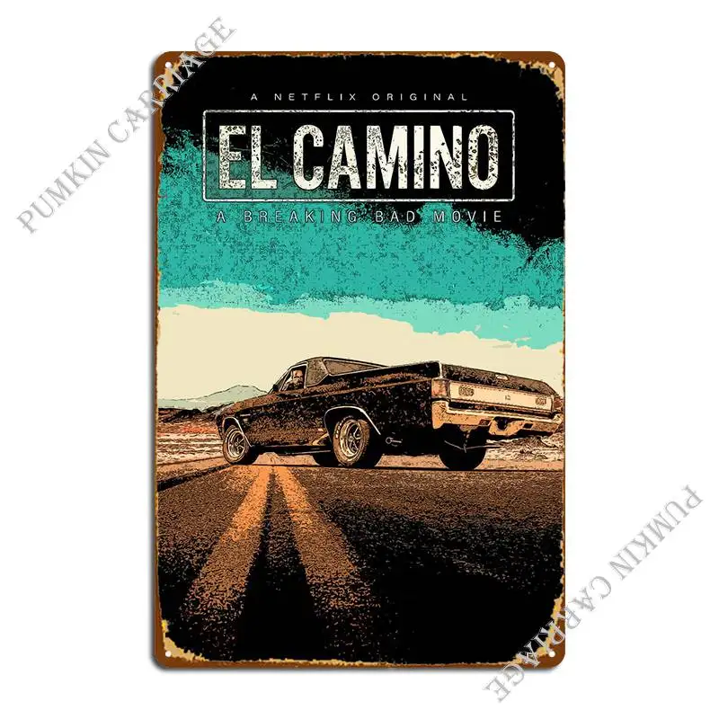 Металлические вывески El Camino Персонаж вечеринки в кинотеатре Винтажный Жестяной плакат