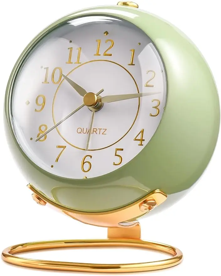 Милые будильники с подсветкой в стиле ретро, милый простой дизайн, Маленькие настольные часы с ночником для детской спальни, кухни, прикроватной тумбочки