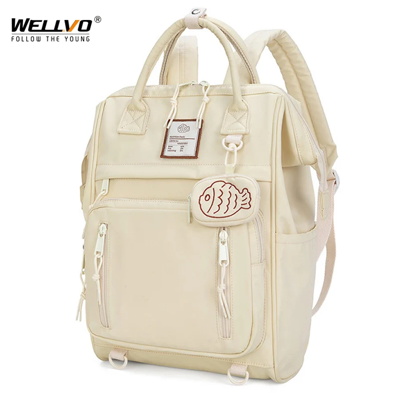 Милый однотонный школьный рюкзак для девочек, повседневная женская большая дорожная сумка с белым сыром, 14-дюймовый ноутбук, рюкзак для коротких поездок Mochila XA425C