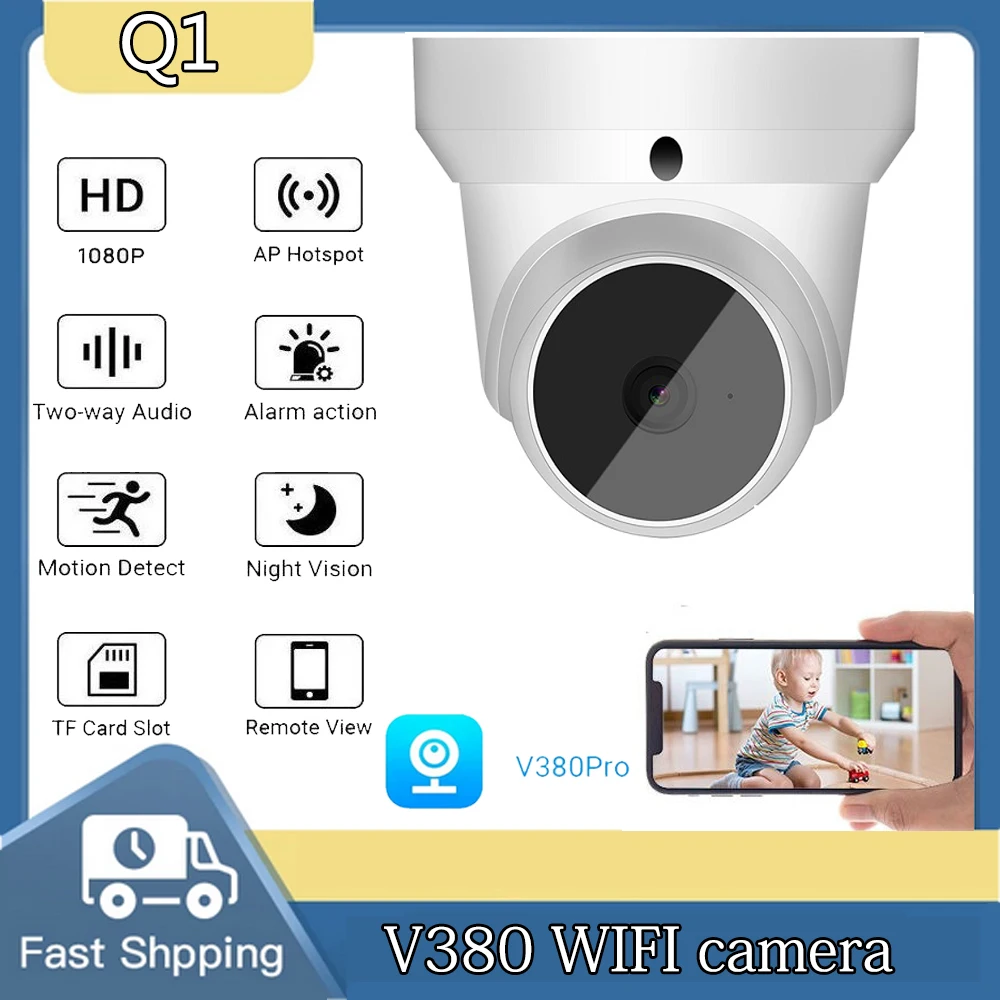 Мини-камера V380 Pro 1080P с поддержкой Wi-Fi в помещении, камера для обеспечения безопасности, радионяня, видеонаблюдение для умного дома, монитор для домашних животных