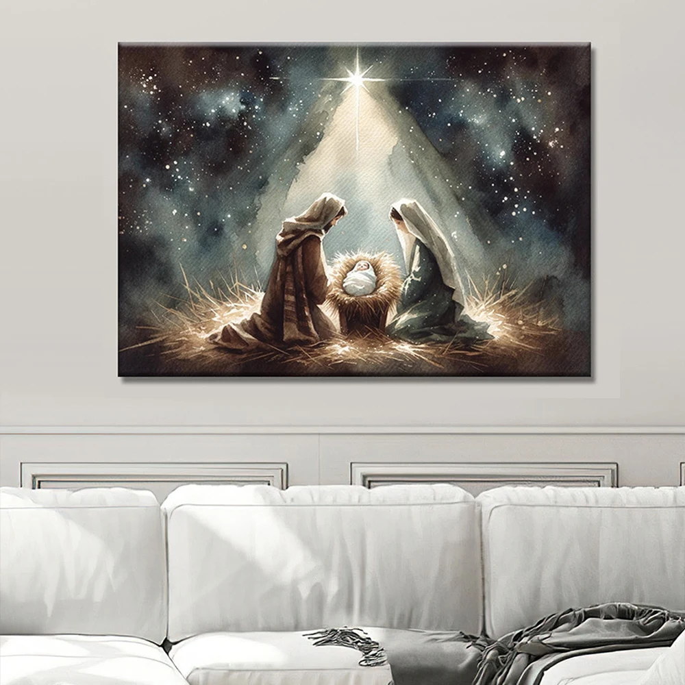 Минималистичные плакаты с изображением Рождения Иисуса Христа, Холст с изображением христианского Духа, Святая Живопись, Подарки для гостиной, Украшение для дома