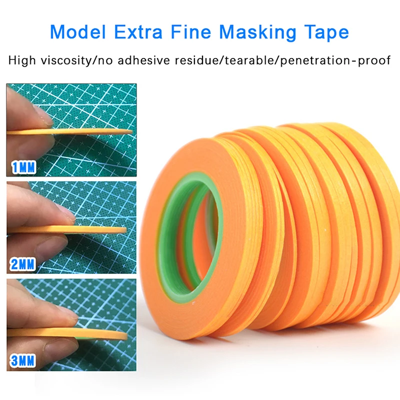 Модель с цветным напылением Ultra Tape, Тонкая Специальная маскирующая лента DIY Шириной 1 мм/2 мм/3 мм, 18 м, Покрывающая лента