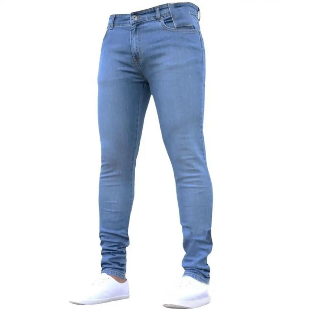 Модные длинные облегающие джинсы-скинни Джинсовые брюки Мужские осенне-зимние леггинсы Брюки