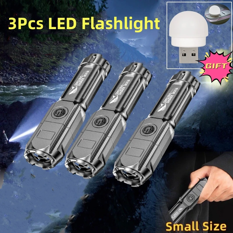 Мощный светодиодный фонарик, Гигантские яркие тактические фонари, перезаряжаемые USB 18650, водонепроницаемый светодиодный фонарик для рыбалки, охоты