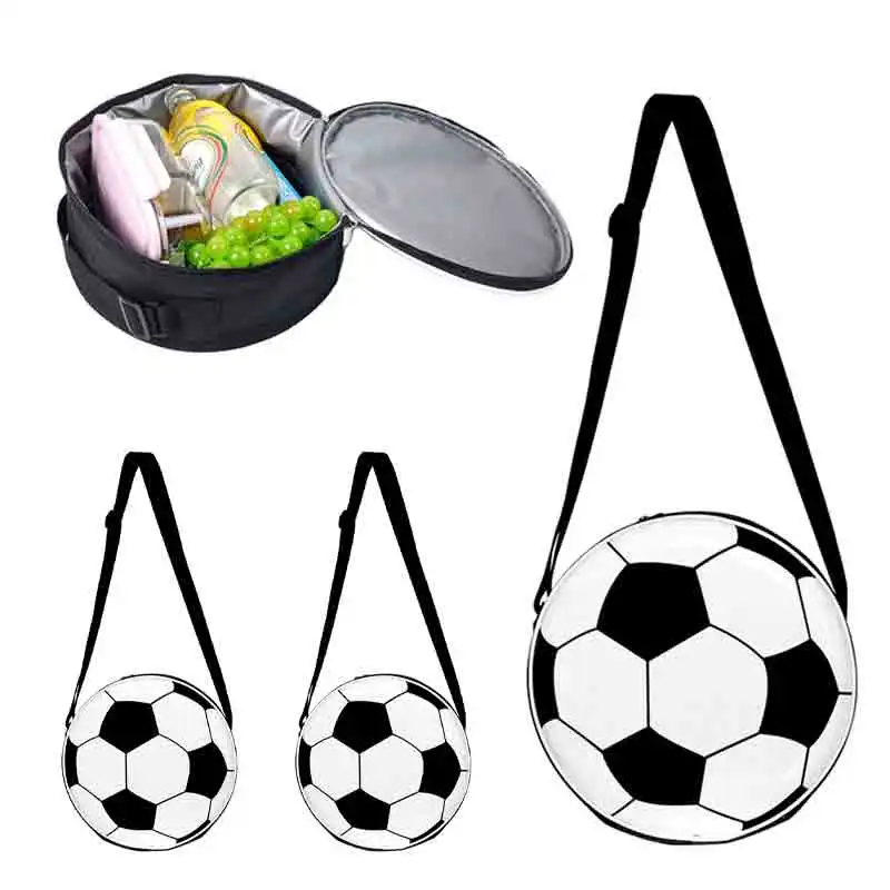 Мужская Женская сумка для ланча с футбольным рисунком, детские переносные термосумки для школьников, ланч-бокс для девочек и мальчиков, сумка-тоут