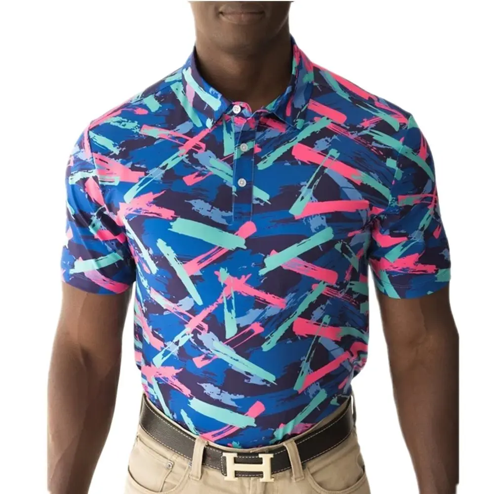 Мужская спортивная рубашка для гольфа с отворотом, рубашка поло, летние быстросохнущие топы, одежда для альпинизма, повседневная дышащая футболка с коротким рукавом
