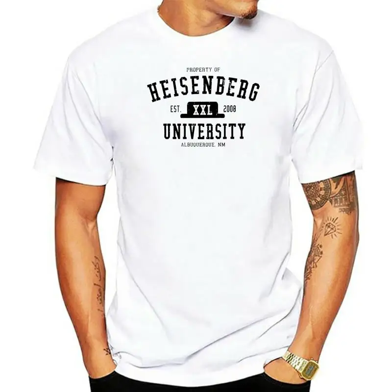 Мужская уличная рубашка Harajuku, футболка Университета Гейзенберга, Хизер Грей, Новая официальная лицензия