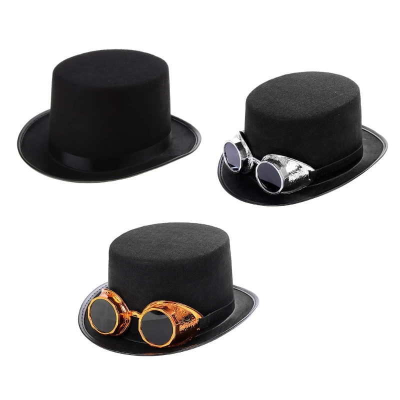 Мужская шляпа в стиле стимпанк, готический цилиндр в стиле стимпанк на Хэллоуин, мужская шляпа для геев