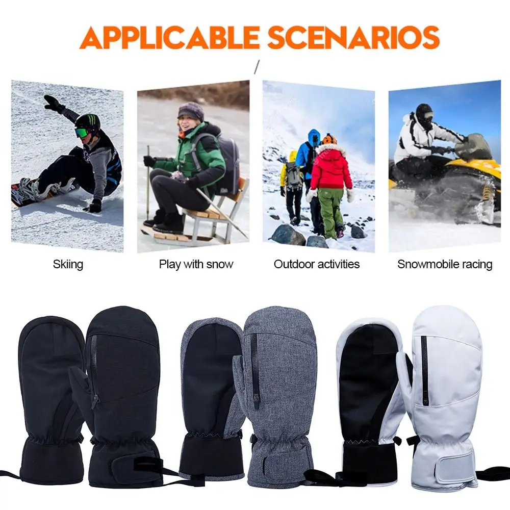 Мужские И женские Зимние лыжи, Сноубординг, водонепроницаемые толстые зимние перчатки с сенсорным экраном, теплые варежки для снегоходов, теплые руки