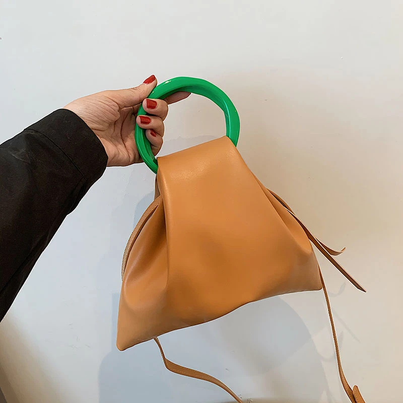 Мягкая искусственная кожа, женская многоцветная сумка подмышками, ретро однотонная сумка, модный дизайн, сумка через плечо для девочек, повседневная сумка-мессенджер
