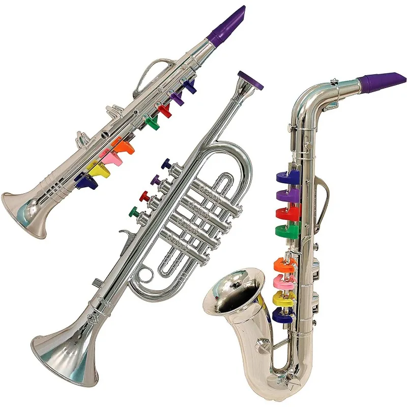 Набор инструментов IQ Toys Junior Band из 3 предметов, кларнет, саксофон, труба, детские игрушки, для начинающих