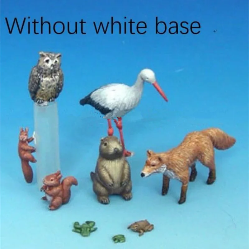 Набор моделей из смолы в масштабе 1/35, Статуя-диорама группы маленьких животных В разобранном виде, неокрашенные игрушки 