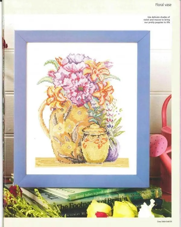 Наборы для вышивания Poppy vase 30-35, наборы для вышивания крестиком, хлопчатобумажный батист DIY homefun embroidery Shop1