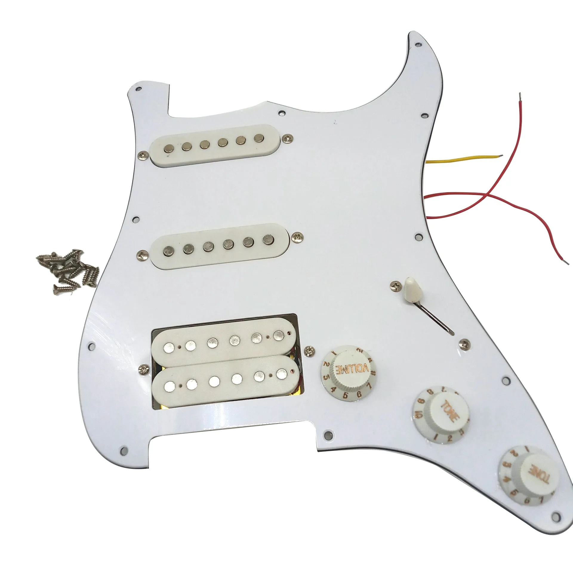 Накладка для электрогитары Звукосниматели с предварительно подключенной скретч-пластиной в сборе с 11 отверстиями SSH Белый