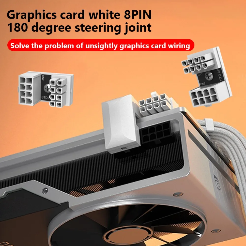Направление Адаптер графического процессора 8-контактный 6-Контактный Графический Адаптер Питания Разъем Видеокарты Разъем под углом 180 градусов PCIe 8-Контактный Адаптер