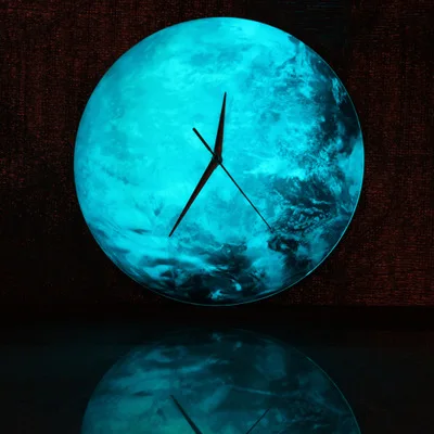 Настенные часы Glow in the Dark Moon, Романтический декор для дома с люминесцентной Луной, кварцевый съемный люминесцентный 3D-светильник в темных тонах в подарок