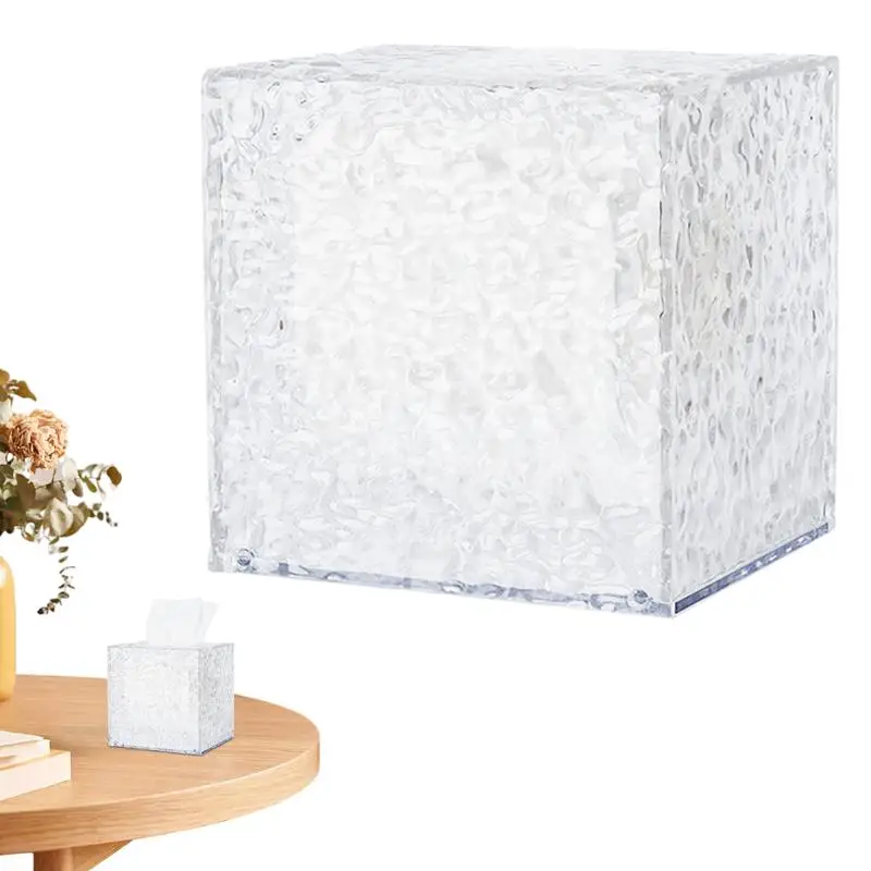 Настенный держатель коробки для салфеток Коробка для салфеток в стиле ряби чистой воды Прозрачная коробка для салфеток для гостиной