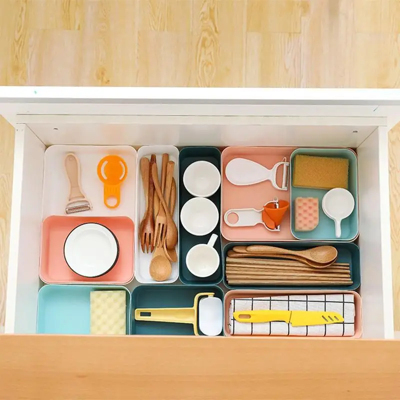 Настольный лоток для хранения Прямоугольный Органайзер-держатель для кухонной посуды Коробка для хранения и организации посуды для кухни и ванной комнаты
