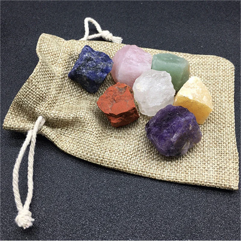 Натуральный смешанный кварц Камни с 7 Чакрами необработанные камни Целебный Кристалл для продажи