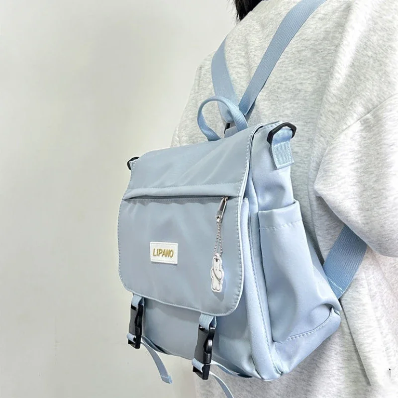 Нейлоновый рюкзак в японском стиле, женские сумки через плечо для многократного использования, студенческая сумка через плечо, простые сумки-тоут, женская сумка-мессенджер