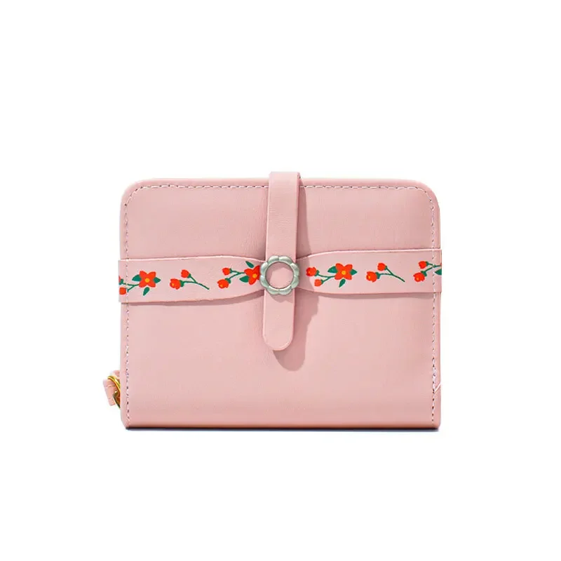 Новая женская короткая складная сумочка с милым цветочным рисунком в винтажном стиле на молнии, многофункциональный стильный клатч с перекрестной каймой