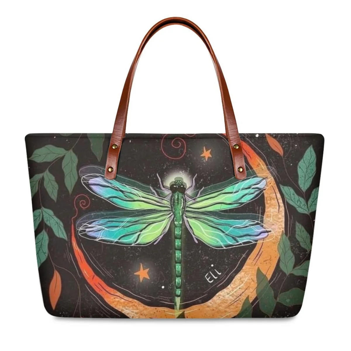 Новая женская сумка-тоут с рисунком Стрекозы большой емкости, практичная сумка для покупок, Женские повседневные дорожные сумки
