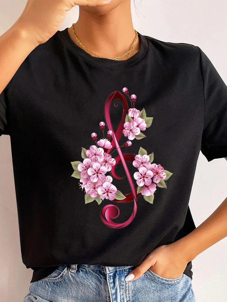 Новая женская футболка, футболка с цветочным принтом, повседневные летние топы, женские футболки с коротким рукавом, Женские топы в стиле Харадзюку, футболка