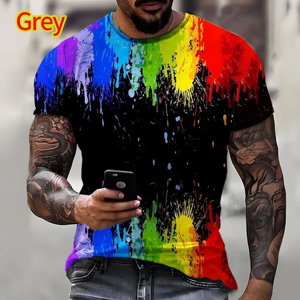 Новая Модная ЛГБТ-футболка С 3D Принтом, Мужские Повседневные Радужные Крутые Топы в стиле Хип-Хоп С коротким рукавом