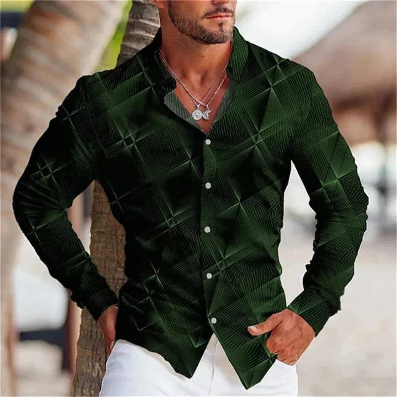 Новая мужская рубашка с графическим принтом Clover gray уличная одежда с длинным рукавом и пуговицами Спортивная мода уличный шикарный дизайн 6XL