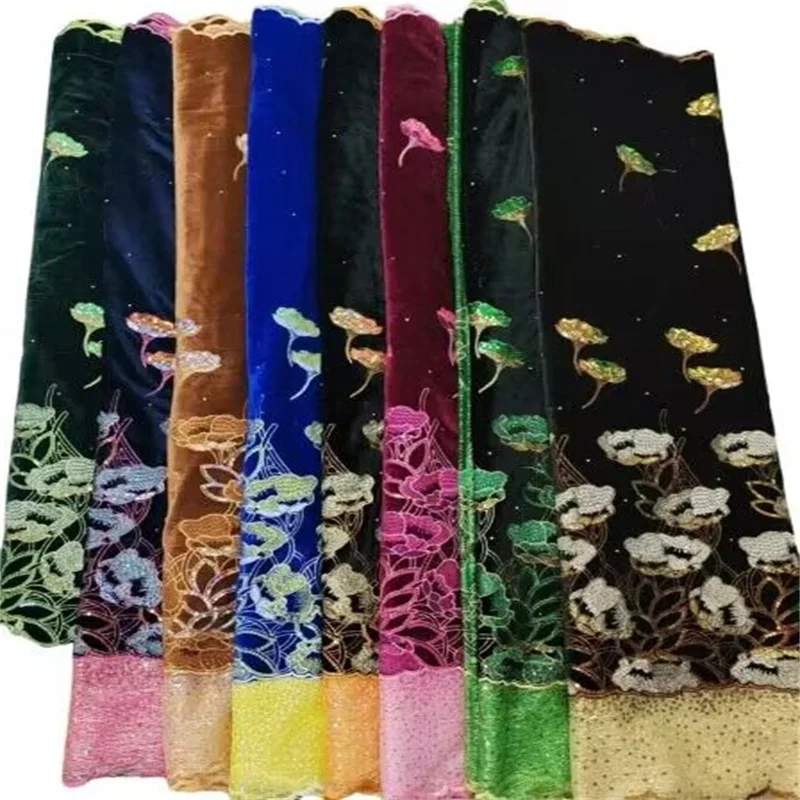 Новейший французский тюль, африканская бархатная кружевная ткань, вышивка 5 Ярдов, высококачественный женский свадебный материал, Нигерийская кружевная ткань