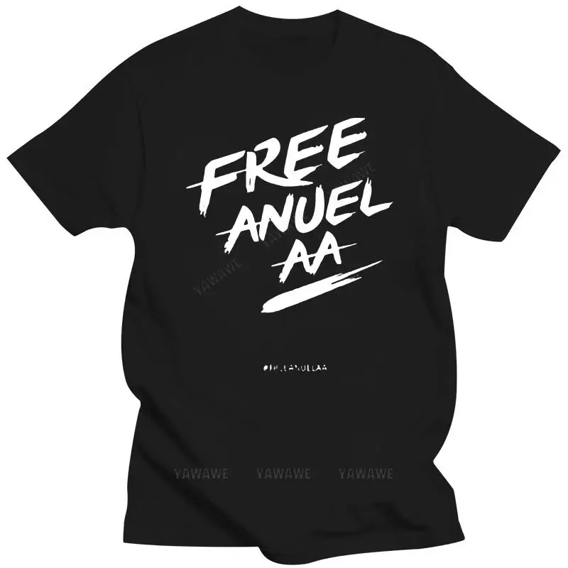 Новоприбывшая футболка мужские черные топы Free Anuel AA FREEANUEL Мужская футболка с юмором, футболка в винтажном стиле с коротким рукавом, БЕСПЛАТНАЯ ДОСТАВКА