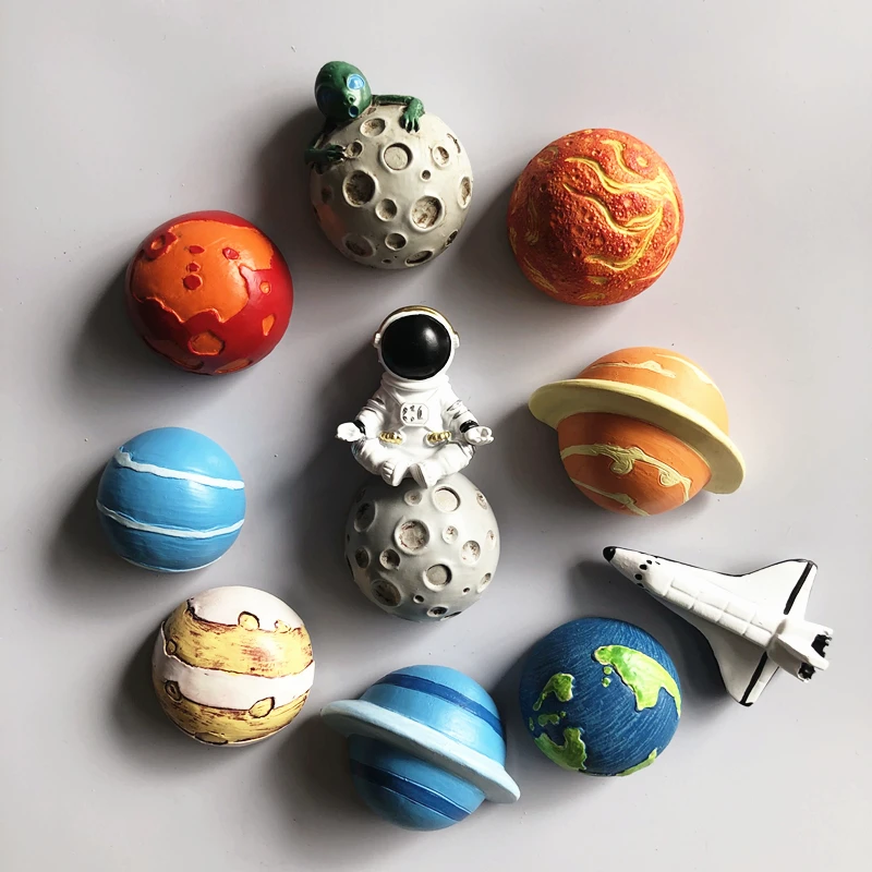 Новые 3D магниты на холодильник из смолы астронавт Инопланетный Космический Корабль Земля Креативный Imanes Para El Refrigerador DIY Украшение Стен Домашний Декор