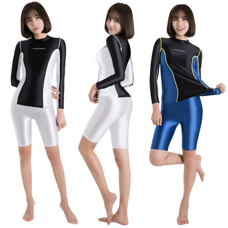 Новые глянцевые сексуальные женские Блестящие колготки Масляные блестящие с длинными рукавами для серфинга гладкий купальник colorblock plus size MEN Zentai Slim fit Suit