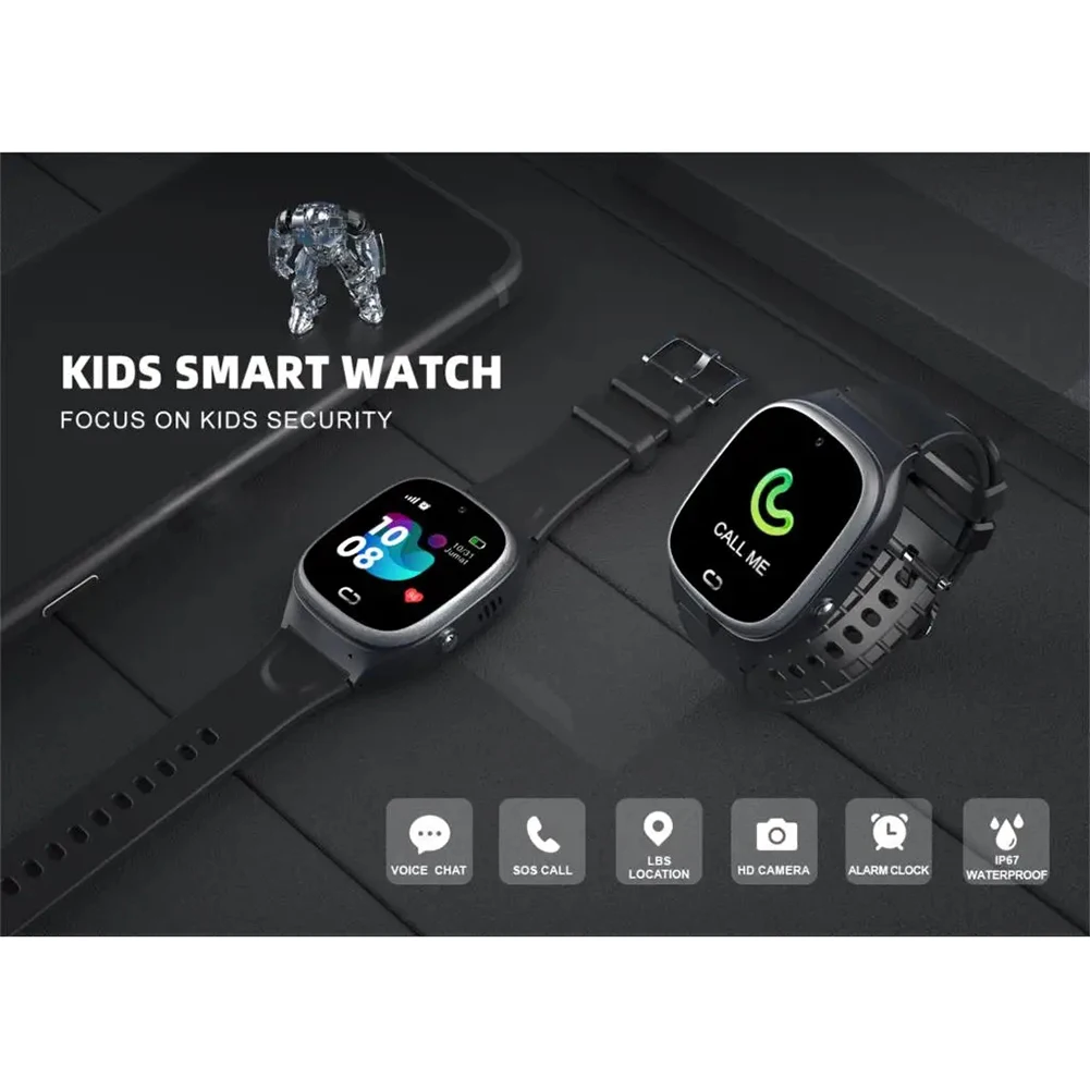 Новые Детские Смарт-Часы 2G Sim-карта SOS LBS Телефонные Часы Для Детей Фото Водонепроницаемый IP67 Детский Подарок Для IOS Android Smartwatch