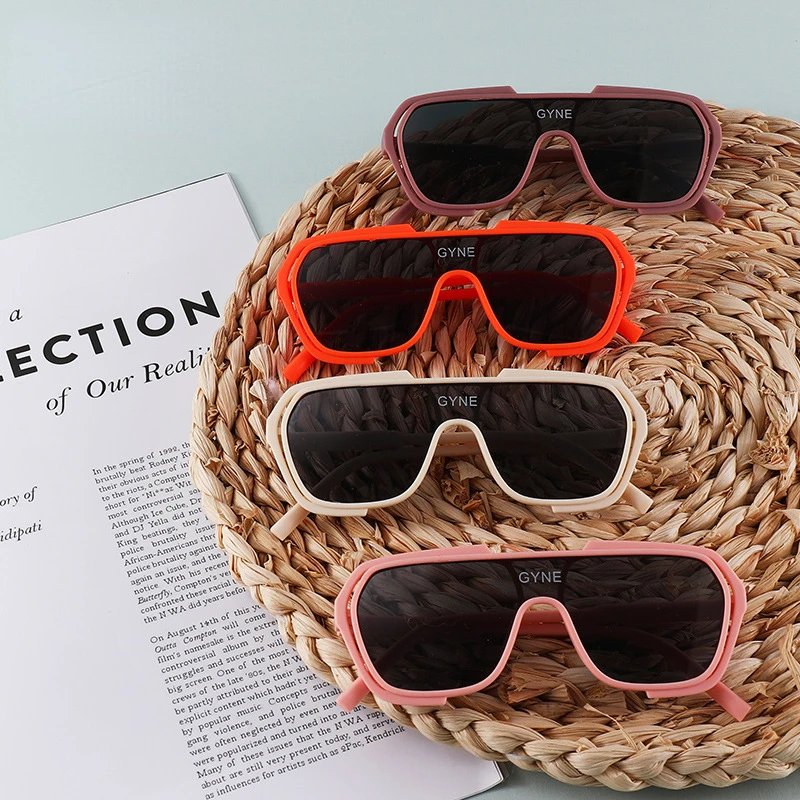 Новые детские Цельные Солнцезащитные очки Для Уличных съемок в Европе и США Для мальчиков и девочек, Очки Для моделирования Личности, Модные Крутые