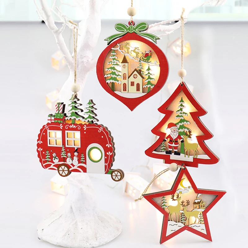 Новые рождественские украшения, рождественская елка со светодиодной подсветкой, подвеска в виде звезды, подвеска в виде рождественской елки