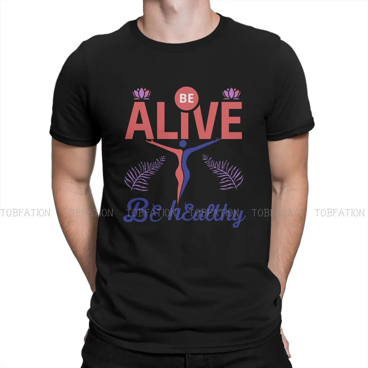 Новые футболки Alive для тренажерных залов и фитнес-тренировок, топы из ткани в стиле здоровых мужчин, футболка с круглым вырезом 