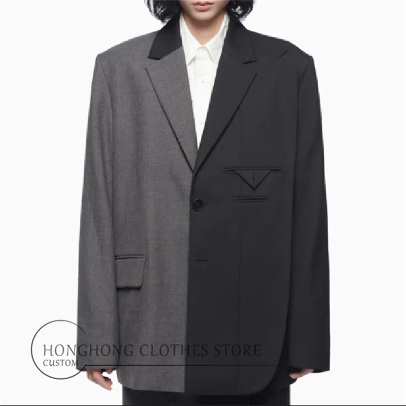 Новый весенне-осенний молодежный свободный повседневный костюм, черный, серый, модный мужской пальто большого размера