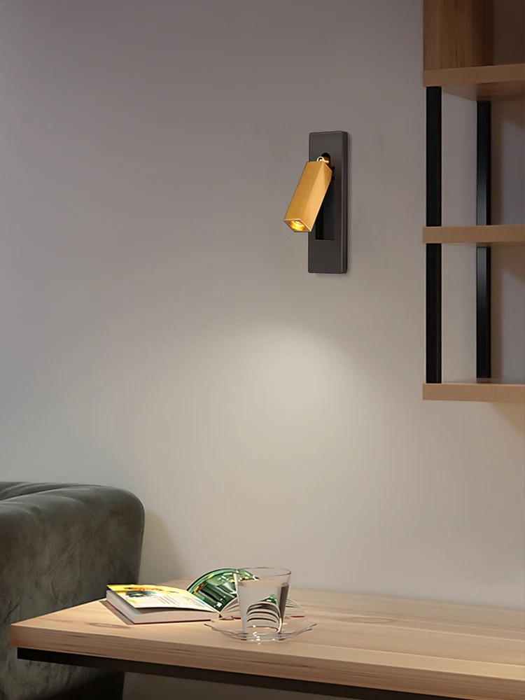Новый креативный встраиваемый настенный светильник Лампа для гостиничного номера, светодиодная прикроватная лампа, встраиваемый светильник для спальни с USB-лампой для чтения