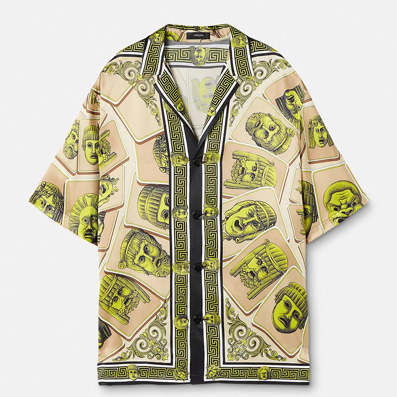 Новый летний Гавайский Мужской костюм для отдыха, Роскошный Комплект рубашек в цветочек, Модная брендовая одежда на пуговицах с коротким рукавом, Повседневная одежда Outf
