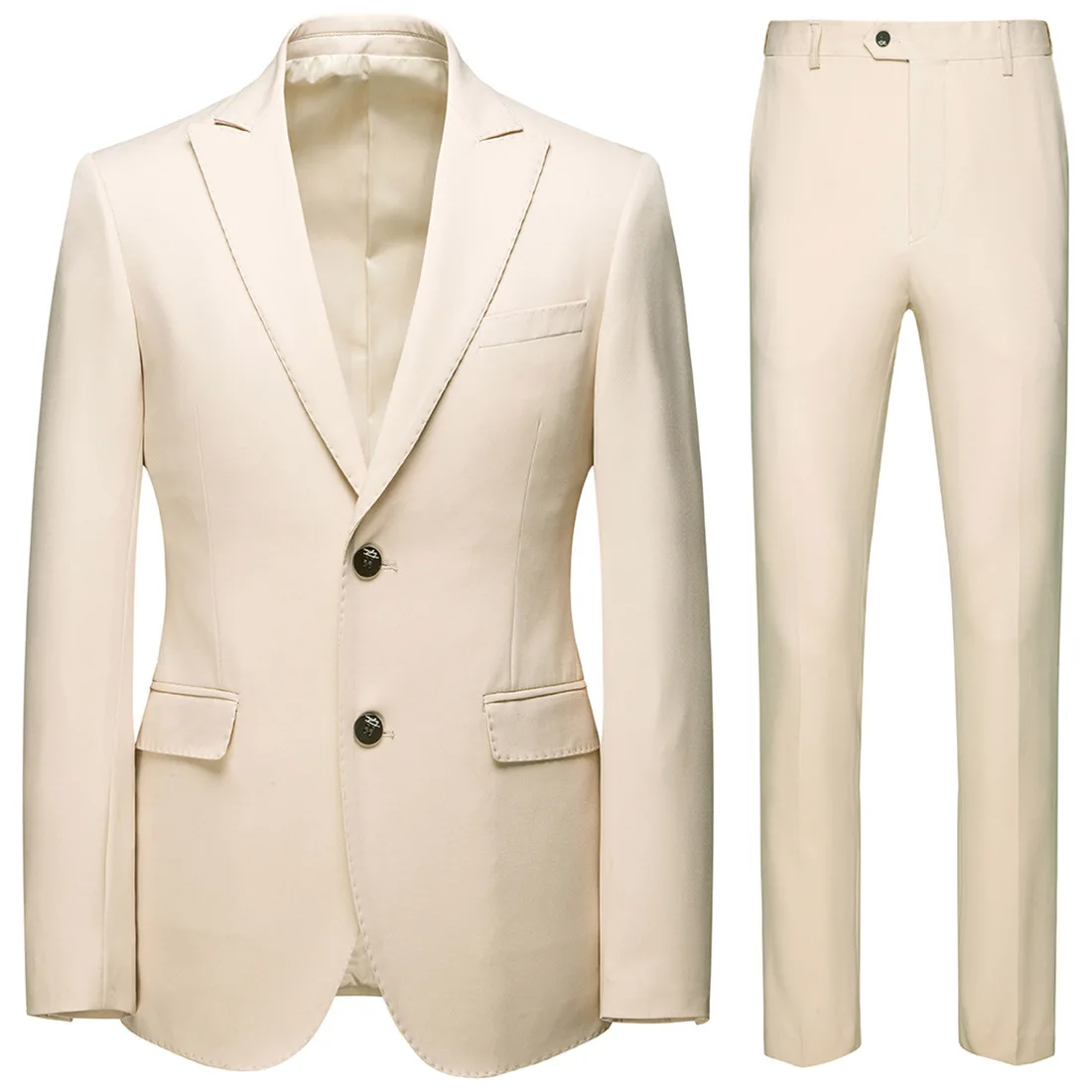 Новый мужской костюм, 2 предмета, деловой и для отдыха, на двух пуговицах, для свадьбы, для жениха, для банкета, комплект одежды, куртка со штанами