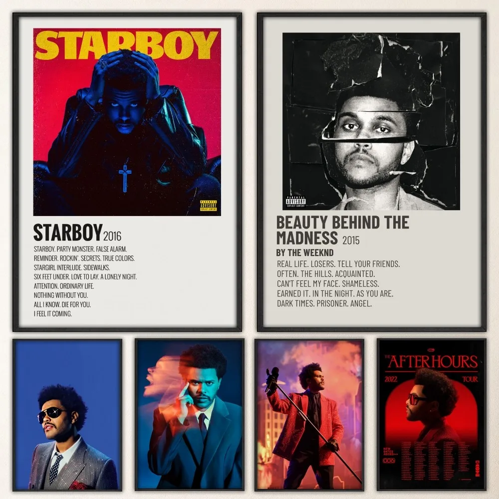 Новый плакат The Weeknd Hot Rapper Печатает Плакатную роспись на стене спальни, гостиной, бара, ресторана, наклейку большого размера