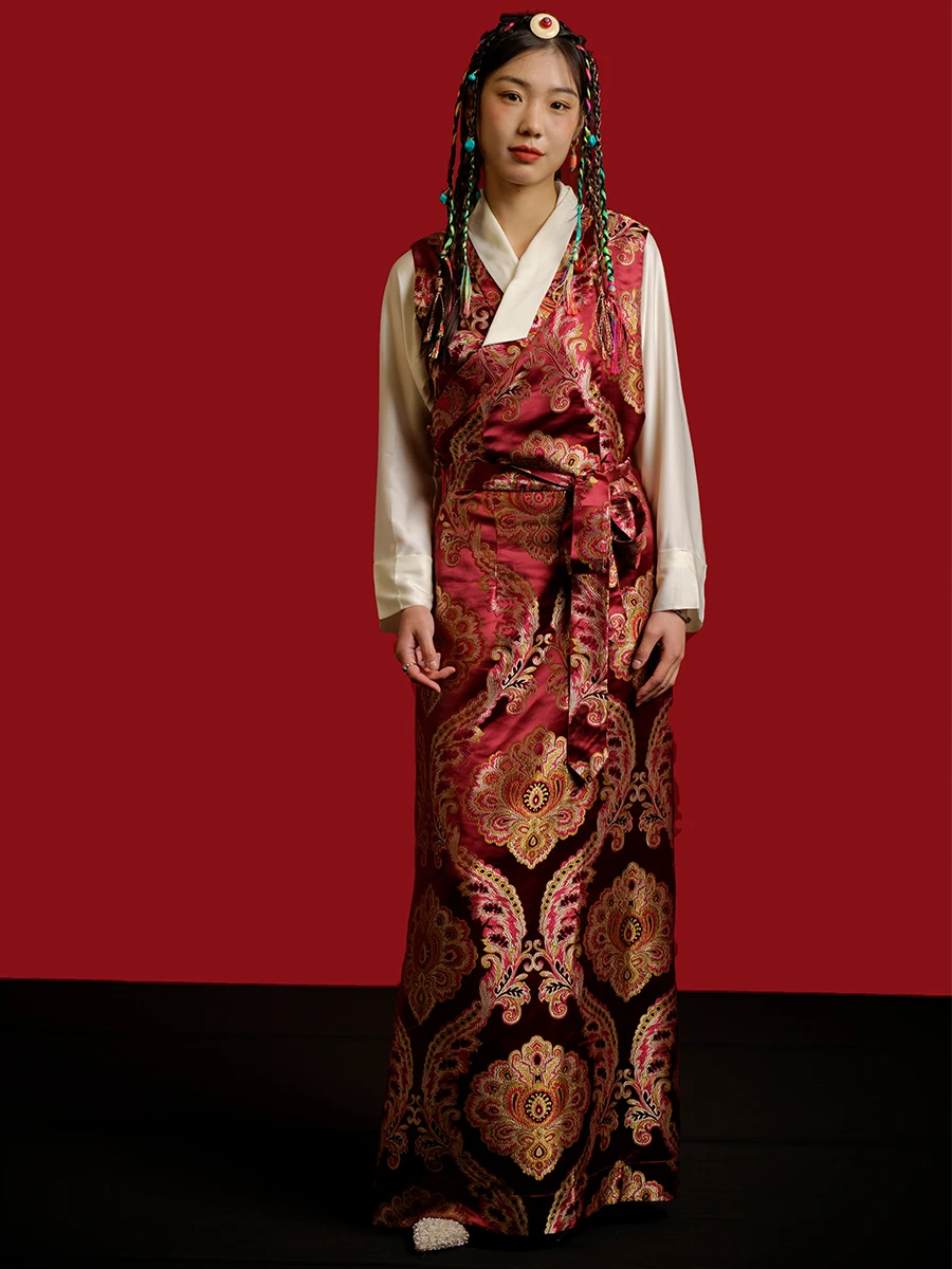 Новый тибетский этнический стиль, танцевальная юбка Guozhuang, женская летняя одежда из Лхасы
