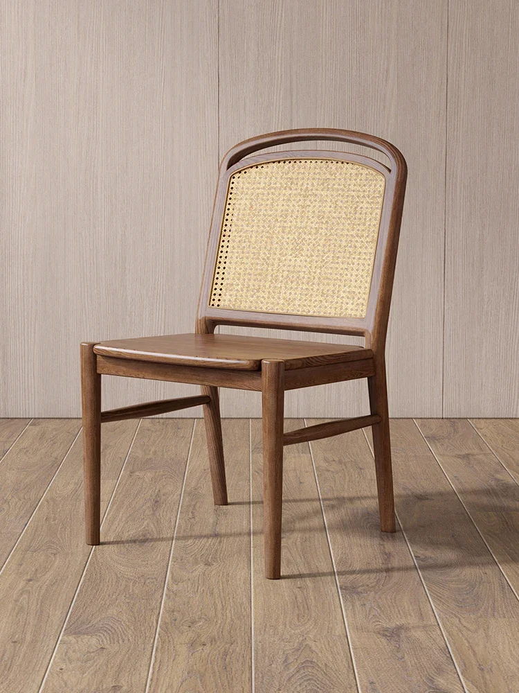 Обеденный стул из массива дерева, стулья из белого вощеного дерева, офисные стулья высокого класса, стул цвета орехового дерева, Nordic light luxury