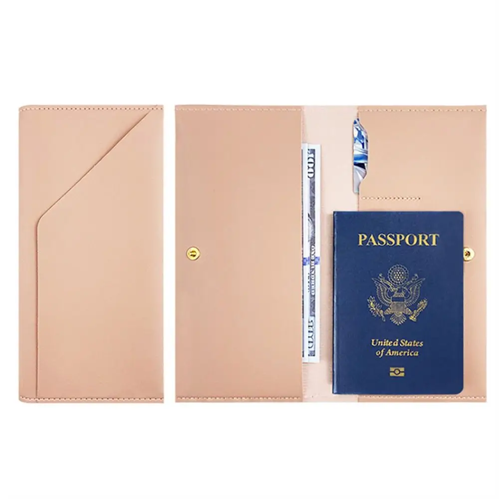 Обложка для паспорта из искусственной кожи, многофункциональный ультратонкий складной держатель для паспорта, противоугонная щетка, чехол для паспорта Для женщин и мужчин