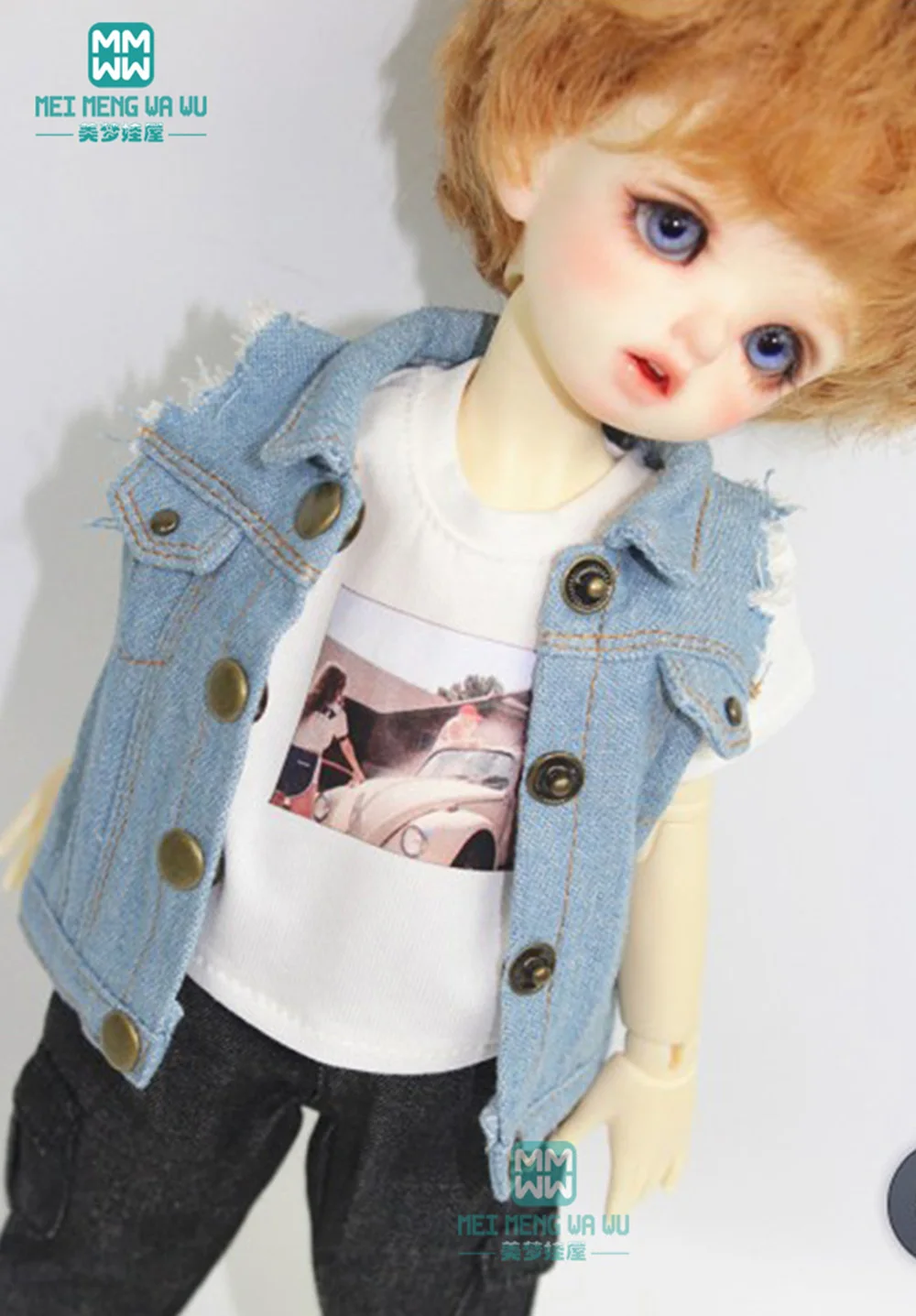 Одежда куклы BJD подходит для куклы BJD длиной 27 см-30 см 1/6 повседневный джинсовый костюм жилет футболка брюки