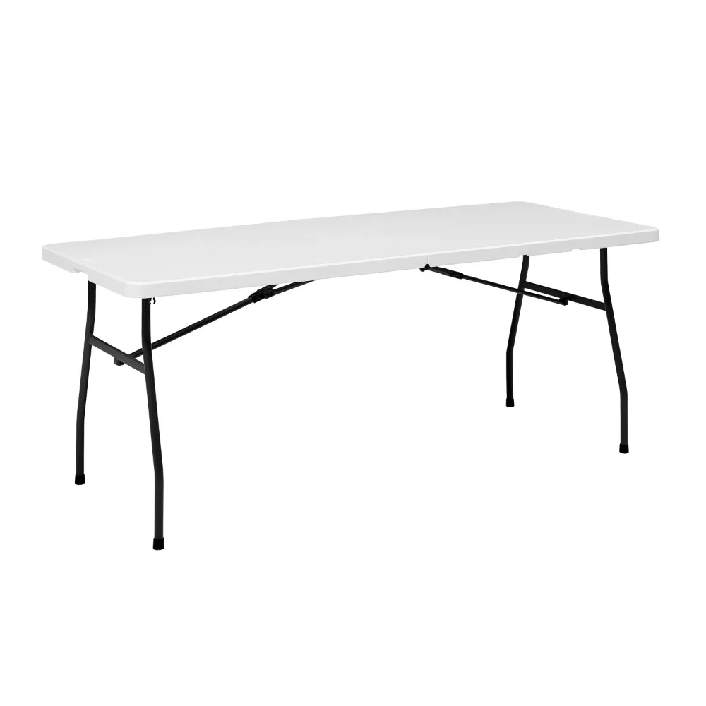 Опорные стойки 6-футовый стол премиум-класса, раскладывающийся пополам, белый гранит, 72,00x30,00x29,00 дюймов